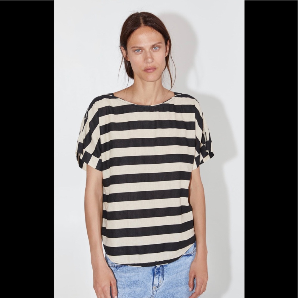 Zara Linen Blend Tunic Top